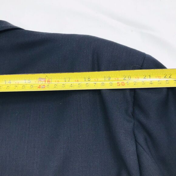 Stafford NEW Sport Coat Worsted Wool Herringbone Blue 48L - Picture 11 of 14